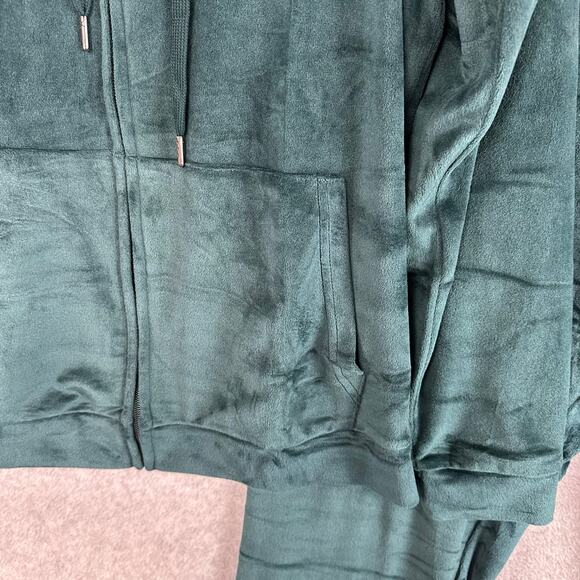 Royal Matrix 2 Piece Velour Tracksuit Women's Size M Green Full Zip Pull On Pant - Picture 7 of 9